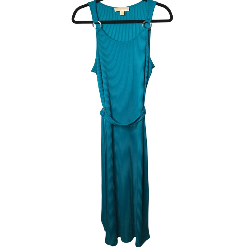 MICHAEL Michael Kors Teal Sleeveless Knit Midi Large Dress